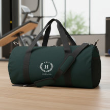 Monograma Moderno Minimalista Elegante Verde Escur