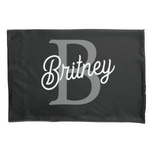 Monograma Moderno Nome do Elegante Script de Cinza