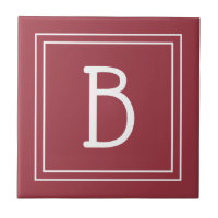 Monograma Moderno Vermelho Escarlate e Branco