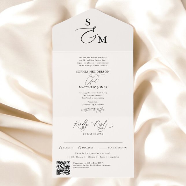 Monograma Monograma Código QR Formal Casamento (Criador carregado)