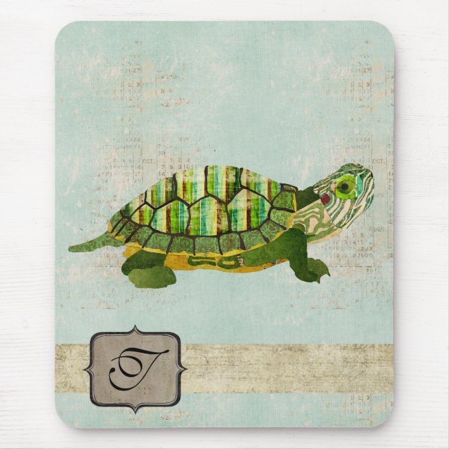Monograma Mousepad da tartaruga do jade (Frente)