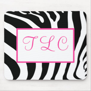 Monograma Mousepad da zebra