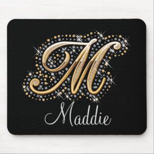 Monograma Mousepad dos diamantes dos Sparkles & do