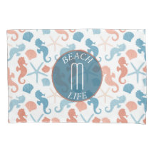 Monograma Náutico Azul-Coral