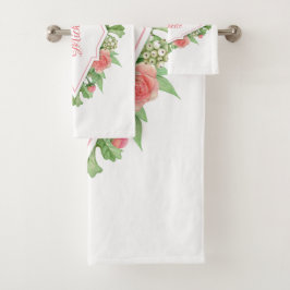 Monograma no conjunto de toalhas de imagens da Flo