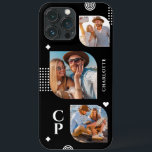 Monograma Nome 3 Foto Colagem Moderna<br><div class="desc">Monograma Name 3 Photo Collage Trendy Modern Capa de telefone apresenta uma colagem de fotos de três de suas fotos favoritas com seu nome personalizado e monograma em um roteiro elegante e branco. Personalize editando o texto nas caixas de texto fornecidas. Perfeito para aniversário, Natal, Dia de as mães e...</div>