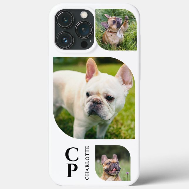 Monograma Nome 3 Fotografia Colagem Simples Modern (Verso)