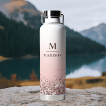 Monograma Nome da Na moda cor-de-rosa com brilho m