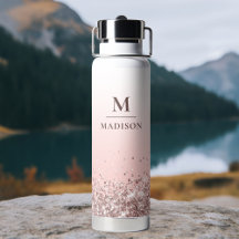 Monograma Nome da Na moda cor-de-rosa com brilho m