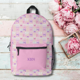 Monograma Nome Gingham Coquette Arcos Moças Rosa
