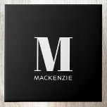Monograma Nome inicial Simples Preto e Branco<br><div class="desc">Design de nome inicial minimalista da tipografia moderna que pode ser mudado para personalizar.</div>