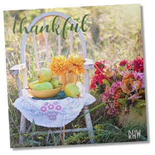 Monograma, outono Queda de Flores Selvagens Azulej