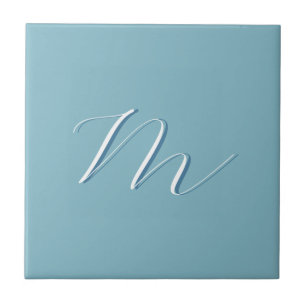 Monograma, Pastel Azul Sólido, profissional minima