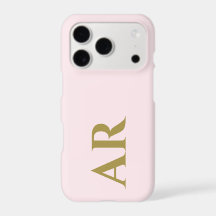 Monograma Pastel Rosa Dourado Inicial Minimalista