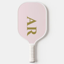 Monograma Pastel Rosa Dourado Inicial Minimalista