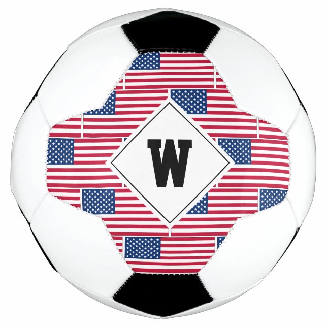 Monograma Patriótico Bola de Futebol AMERICANA (Frente)