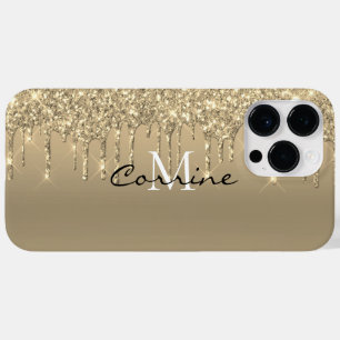 Monograma Personalizado 14 k Dourado Glitter Drips