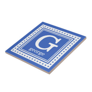 Monograma personalizado, azulejos de nome e cor