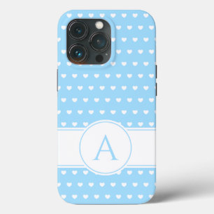 Monograma Personalizado Belo Azul Claro E Branco