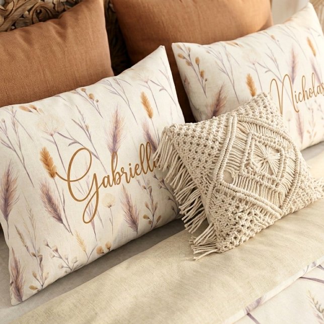 Monograma Personalizado Boho Meadow Watercolor Can (Criador carregado)