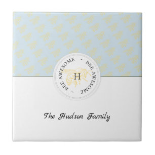 Monograma Personalizado de Abelhas Ouro Incrível