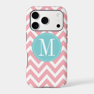Monograma Personalizado de Chevron Azul Claro e Ro