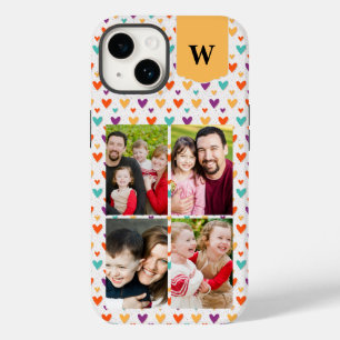 Monograma Personalizado de Corações Coloridos 4 Fo