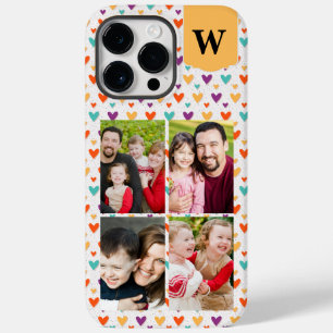 Monograma Personalizado de Corações Coloridos 4 Fo