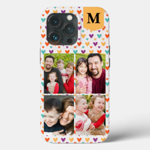 Monograma Personalizado de Corações Coloridos 4 Fo