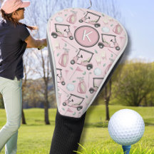 Monograma Personalizado de Design de Golfe, Rosa n