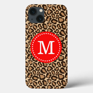 Monograma Personalizado de Impressão Vermelha e Le