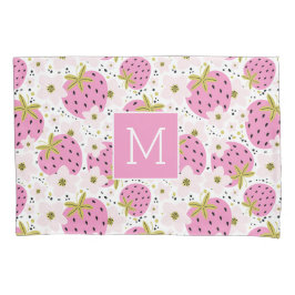 Monograma Personalizado de Morangos Rosa