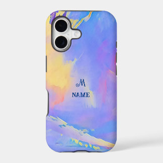 Monograma Personalizado de Nuvens Azul Céu em Aqua