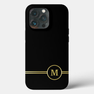 Monograma personalizado de ouro elegante a preto