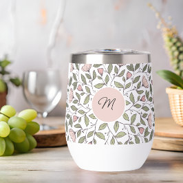 Monograma Personalizado de Padrão Floral Delicado