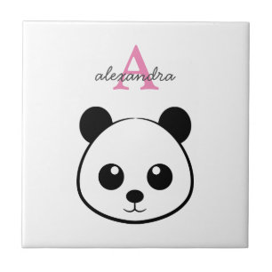 Monograma personalizado de panda bonito