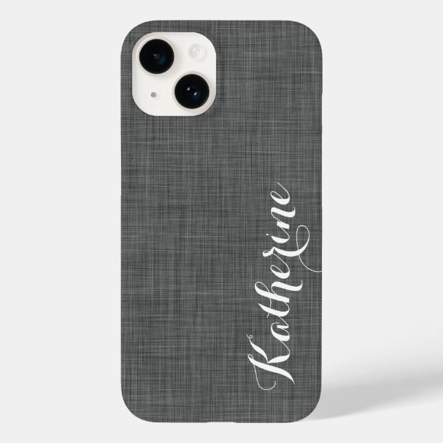 Monograma Personalizado de Textura em Line de Faux (Verso)