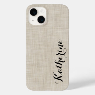 Monograma Personalizado de Textura em Linen Cinza