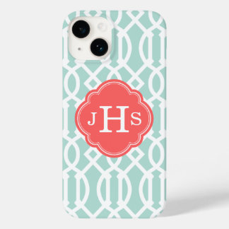 Monograma Personalizado de Trellis Moderna de Mint