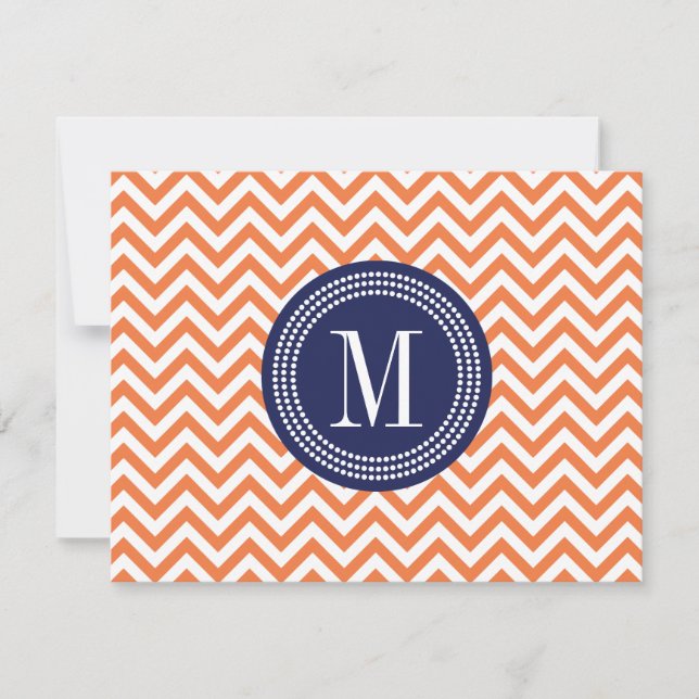 Monograma Personalizado do Laranja Chevron Zigzag (Frente)