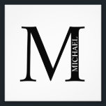 Monograma Personalizado e Impressão de Fotografia<br><div class="desc">O Design de Monograma e Nome Personalizado apresenta um monograma e um nome personalizados no estilo de fonte de serif clássico. Perfeito como decores caseiros,  presentes para o lar,  presentes de férias para a família,  recém-casados e muito mais.</div>