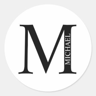 Monograma Personalizado e Nome Clássico Adesivo Re