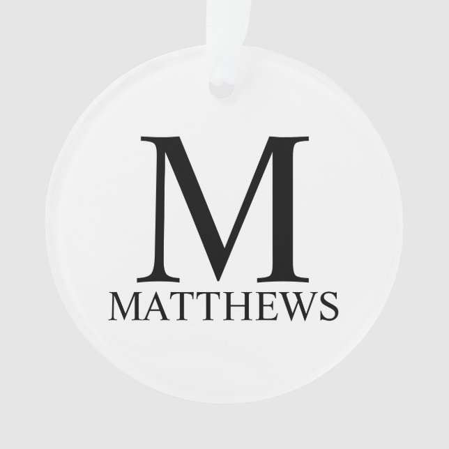 Monograma Personalizado e Ornamento de Nome (Frente)