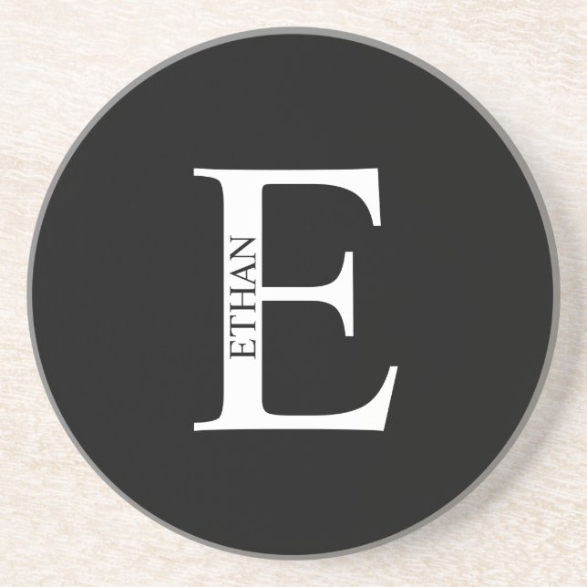 Monograma Personalizado e Porta copos Sandstone de (Frente)