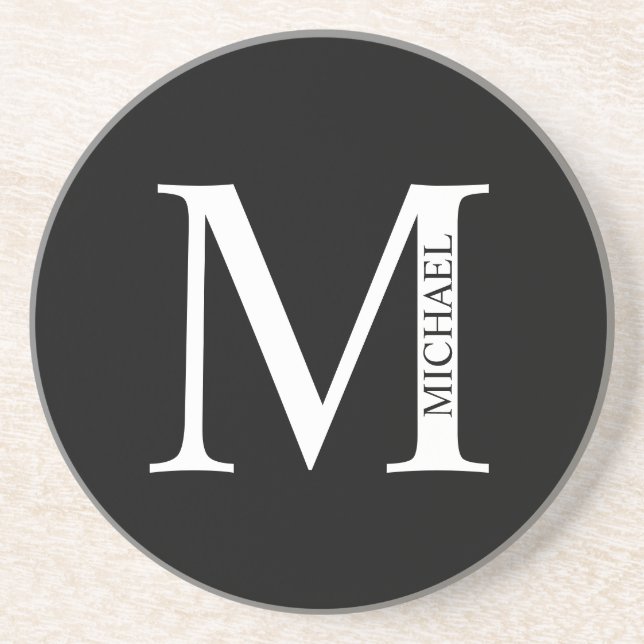 Monograma Personalizado e Porta copos Sandstone de (Frente)