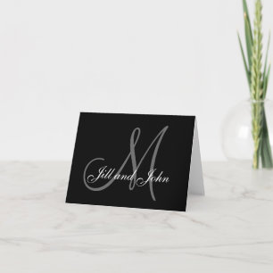 Monograma Personalizado Elegante Obrigado Cartões