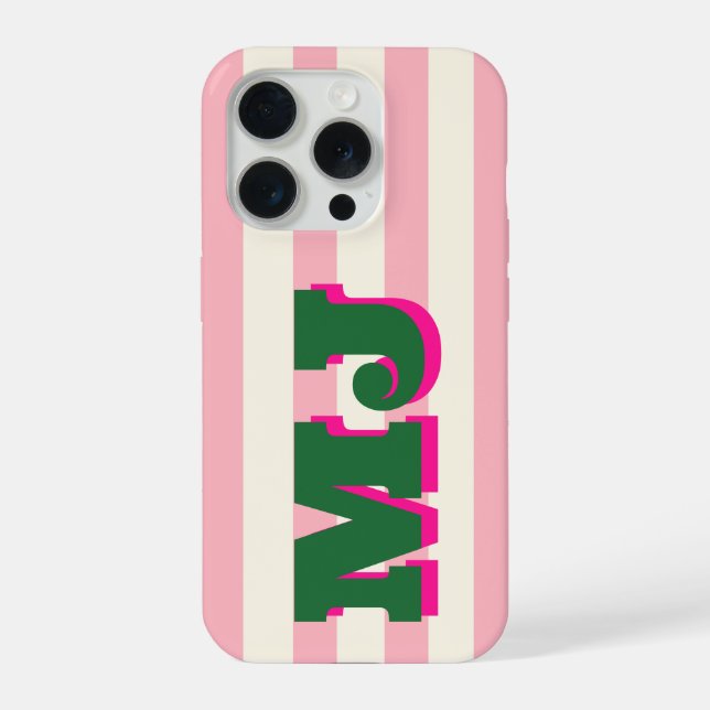 Monograma Personalizado em Negrito, Faixa Rosa (Verso)