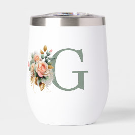 Monograma Personalizado Floral Moderno Elegante