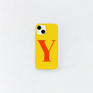 Monograma Personalizado Inicial Amarelo Laranja