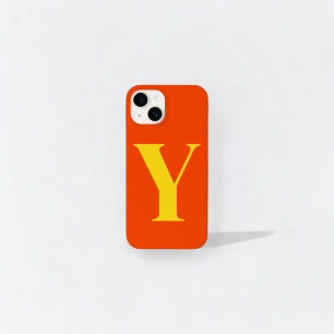 Monograma Personalizado Inicial Amarelo Laranja